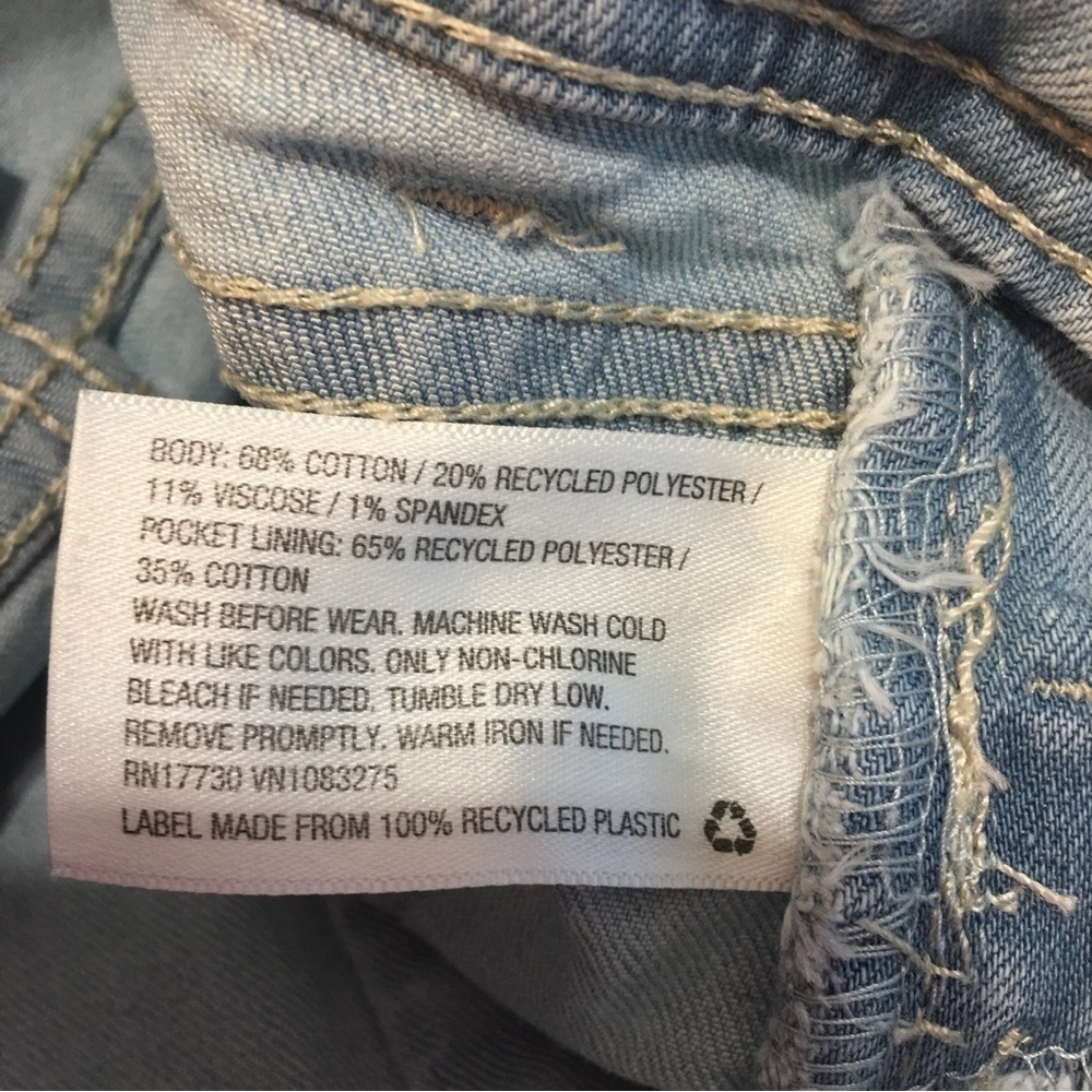 Cat & Jack Girls Super Stretch Shorts Jeans Overalls Light Wash Size S 6-6X - Picture 4 of 6